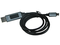 Фото Кабель USB-microUSB с тестером тока и напряжения (синий индикатор)