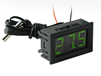 Фото Автомобільний термометр з виносним датчиком температури і зеленим циферблатом