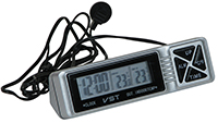 Фото Внутрішній і зовнішній термометр з годинником VST-7066 сірий